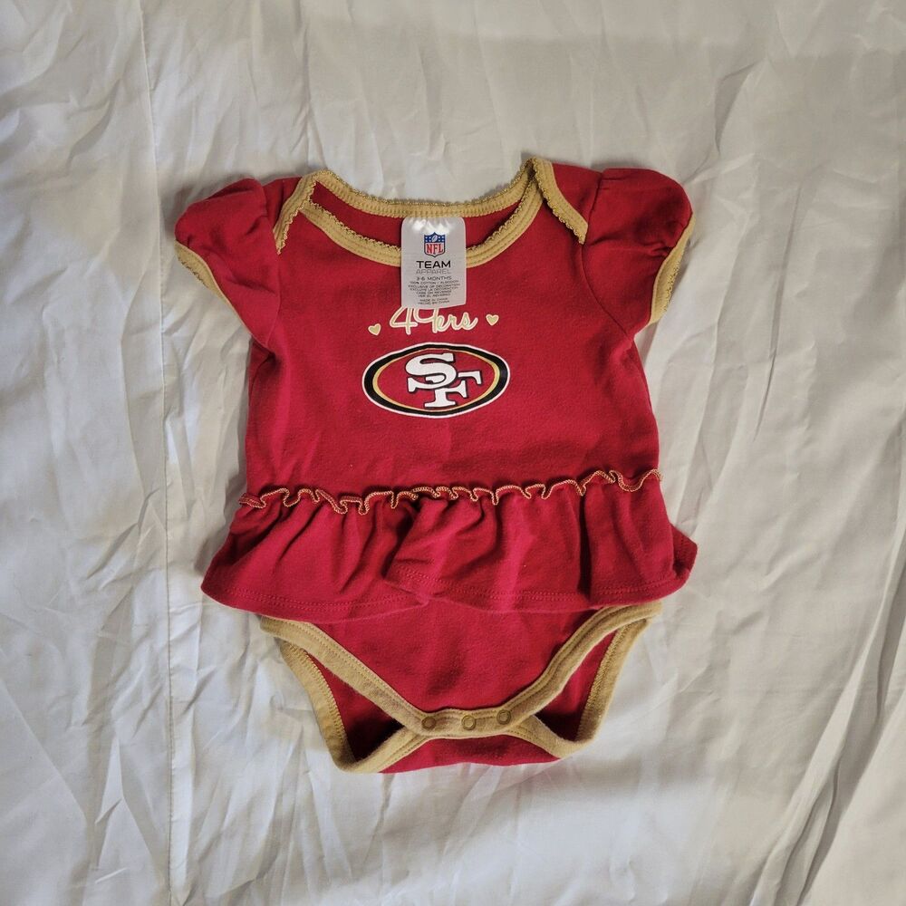 Official NFL San Francisco 49ers Baby Girl Bodysuit Skirt Dress Size 3-6 Months